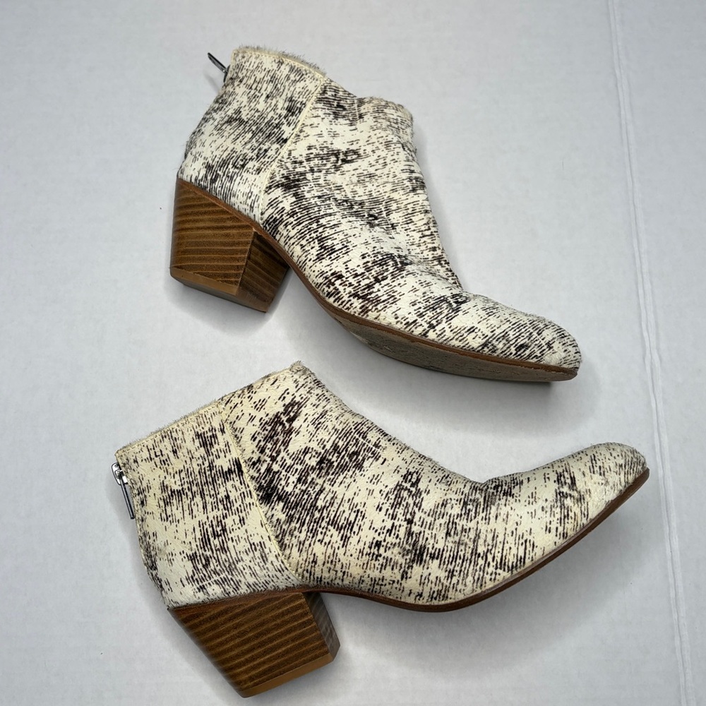 F-troupe cat hair leather Stylish Cream and Brown Ankle Boots size 38 - Picture 2 of 11